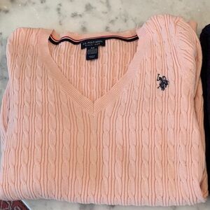 U.S. Polo Assn. Light Pink V-Neck Sweater